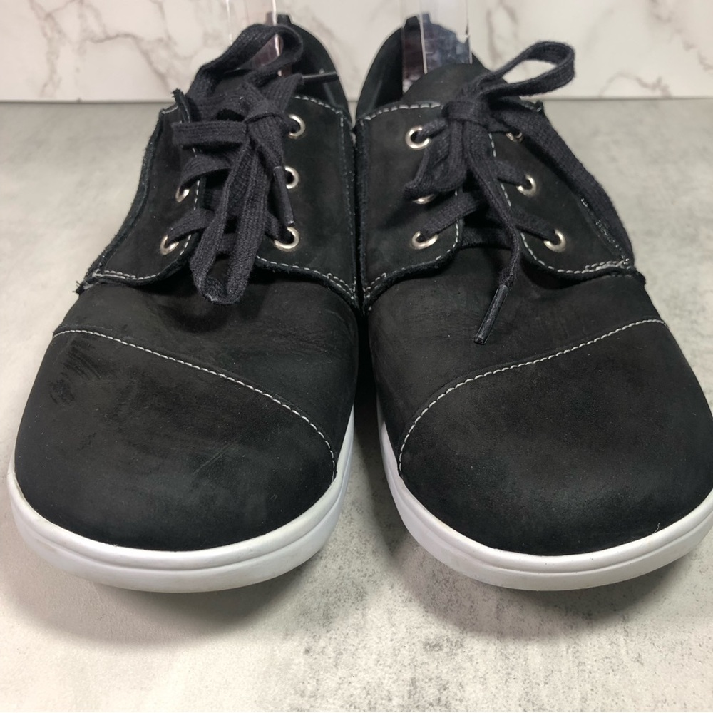 SAS Black Lace-Up Women's Sneakers with White Sole - Picture 3 of 11